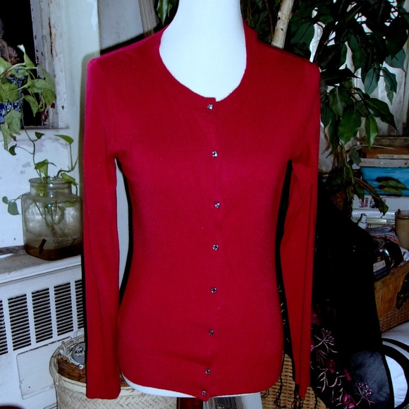 New York & Company Sweaters - 4 FOR $40~New York & Cardigan Red Sweater M With F